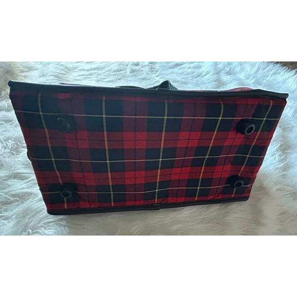 Jazzy by Sherpa Red Tartan Park Avenue Plaid Dog Tote Carrier - Picture 3 of 14